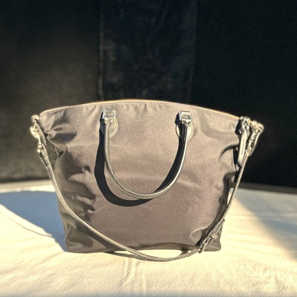 Dooney & Bourke Black Nylon Satchel with Leather Handles And Accents - Picture 2 of 7